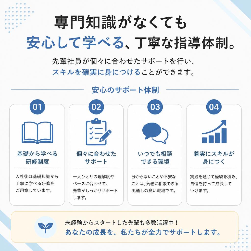 未経験者でも安心の教育体制