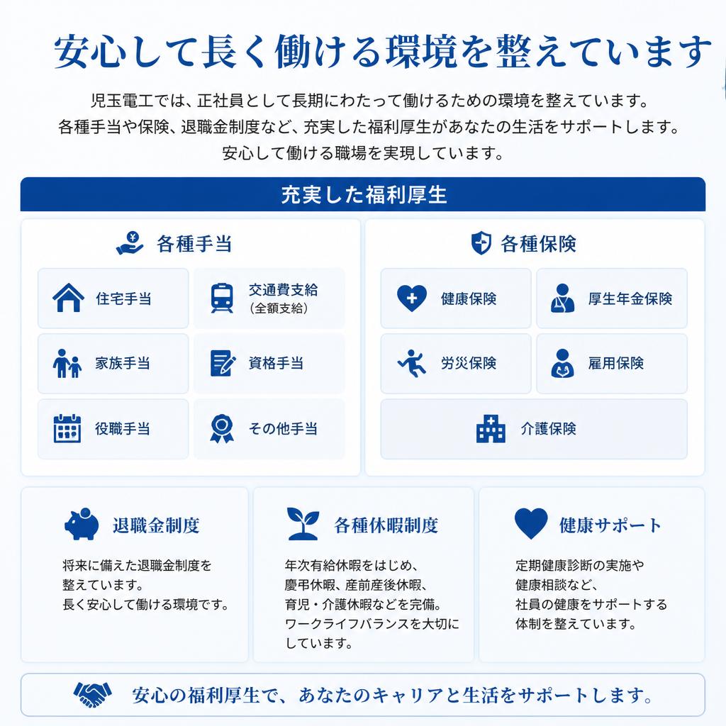 充実した福利厚生と手当