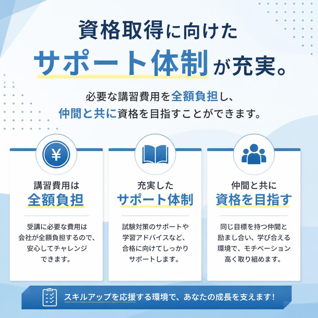 資格取得を全力支援