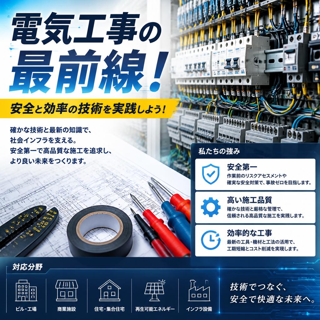 電気工事の最前線！安全と効率の技術を実践しよう！｜児玉電工株式会社