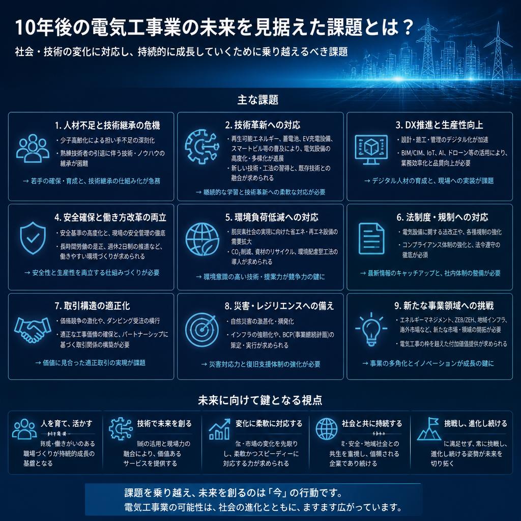 10年後の電気工事業の未来を見据えた課題とは？｜児玉電工株式会社