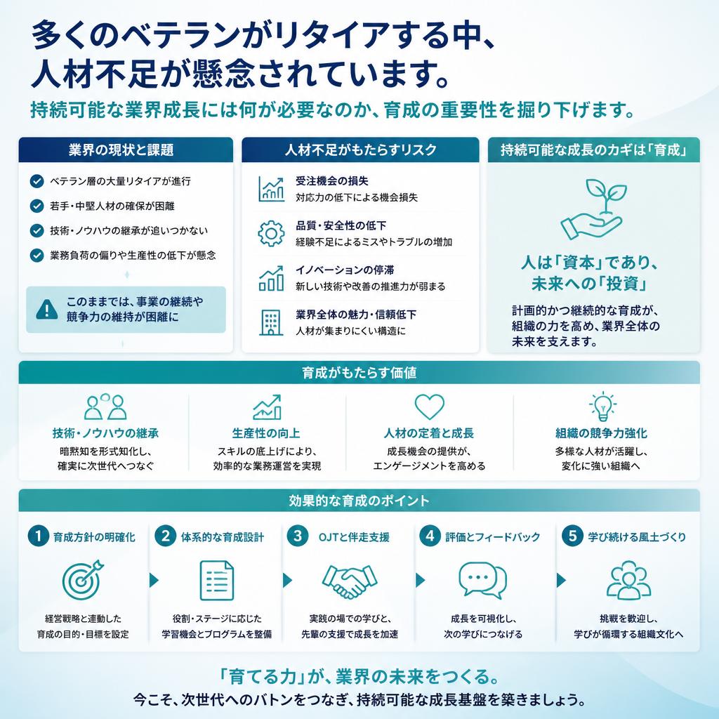 人材不足と育成：持続的な業界成長のために