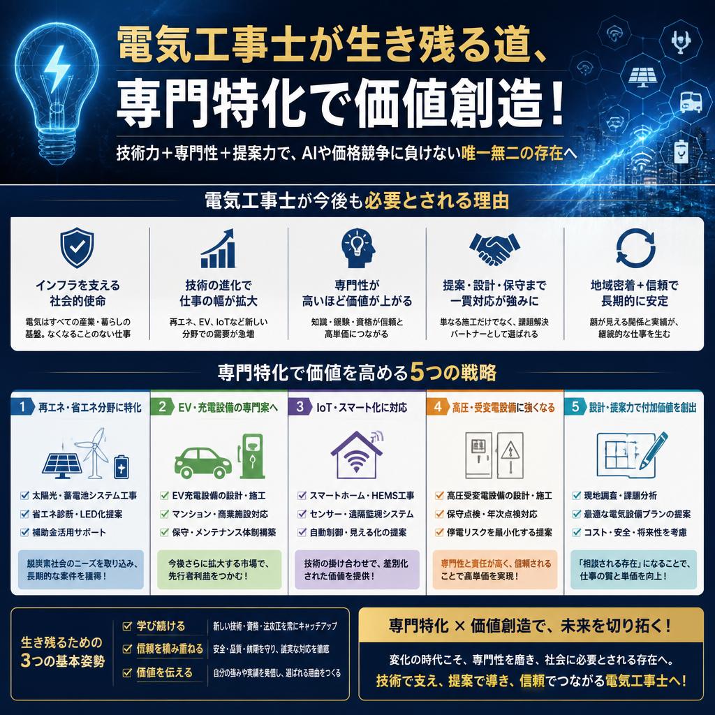 電気工事士が生き残る道、専門特化で価値創造！｜児玉電工株式会社