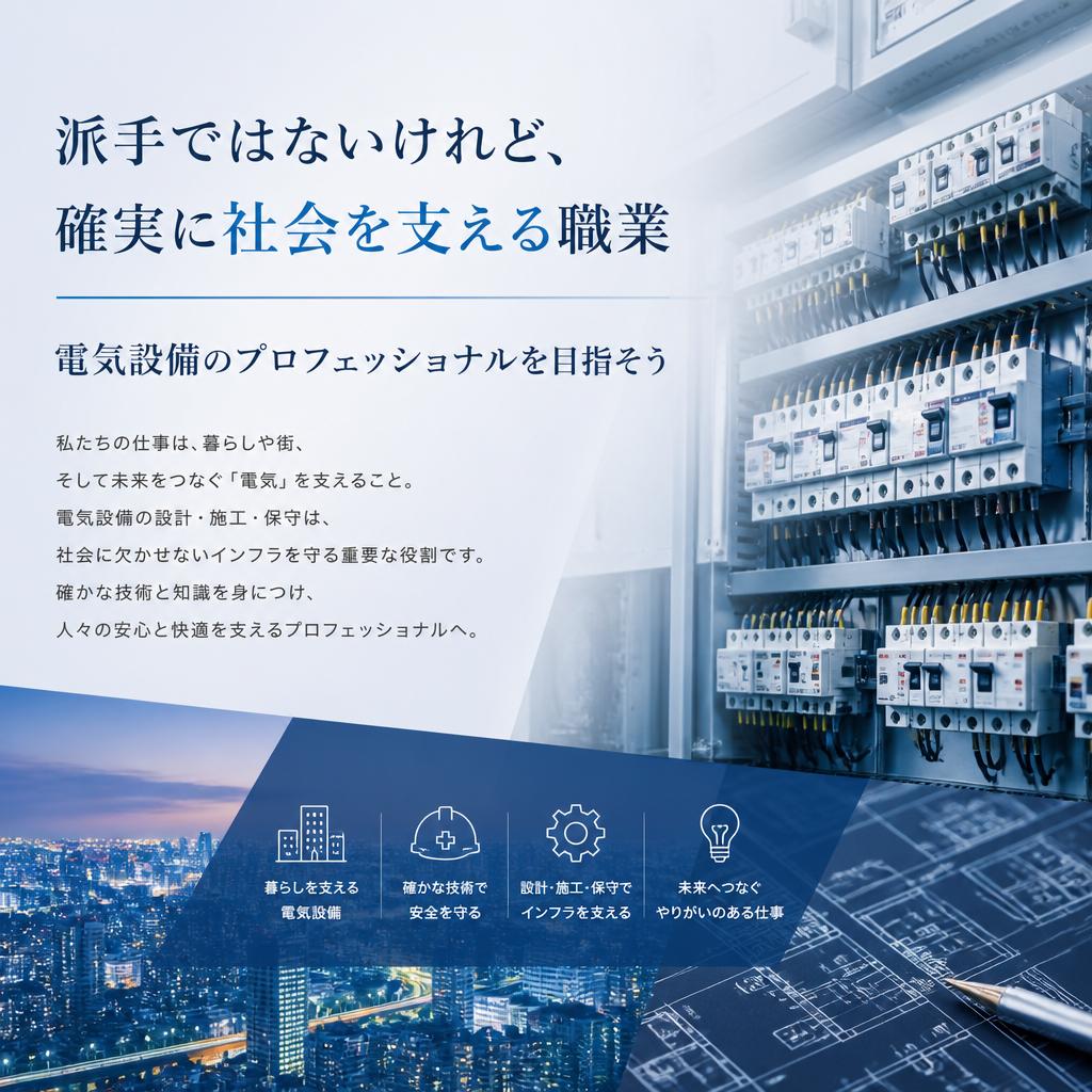 派手ではないけれど、確実に社会を支える職業<br>– 電気設備のプロフェッショナルを目指そう｜児玉電工株式会社