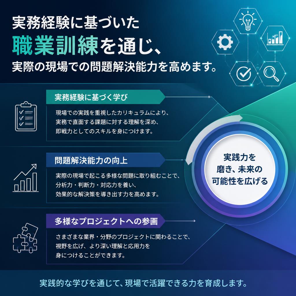 実践を通じた職業訓練でスキルアップ