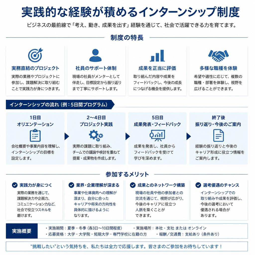 3. スキルアップを実現するインターンシップ